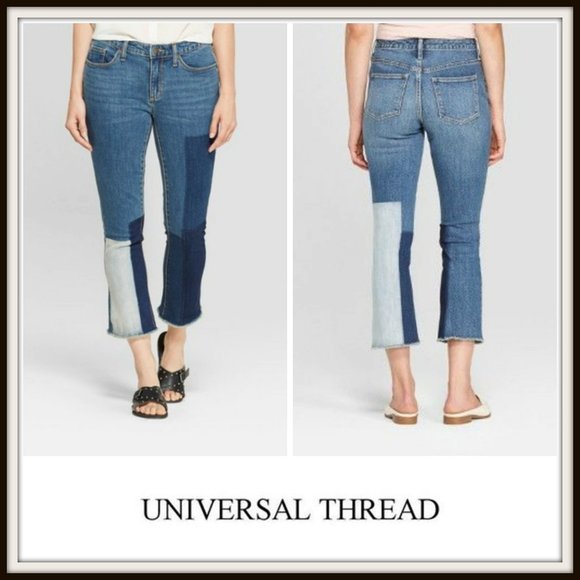 Universal Thread Denim - Universal Thread Patchwork Denim Cropped Jeans